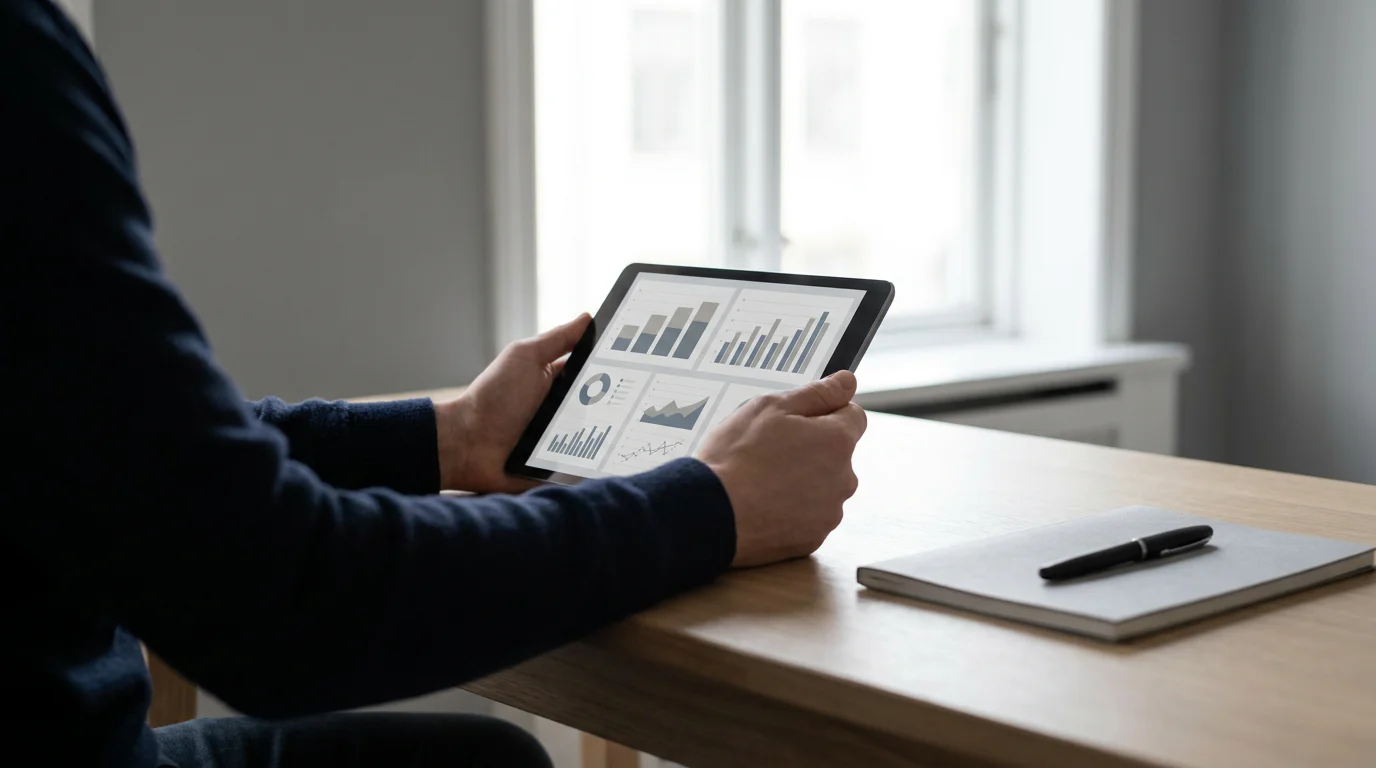 Persona analizando tipos de apuestas y cuotas de fútbol sala en tablet