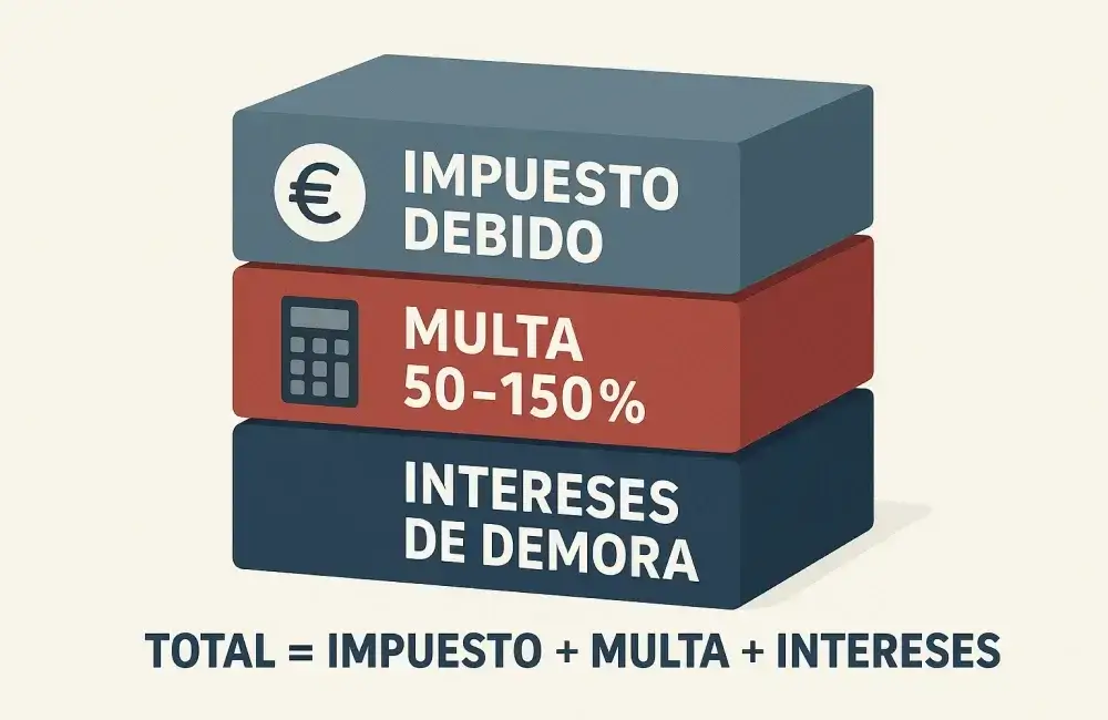 Anatomía de la sanción por no declarar apuestas - Impuesto más multa más intereses
