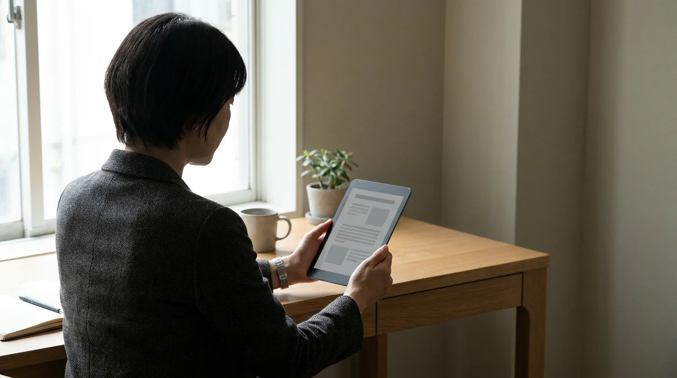 Persona revisando términos y condiciones de bonos de apuestas en tablet