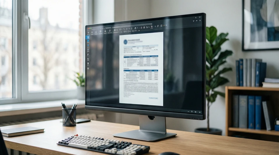Documento PDF abierto en pantalla de ordenador mostrando un informe