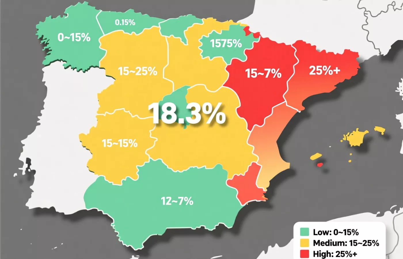 Mapa de España con tipos impositivos por comunidad autónoma 2026