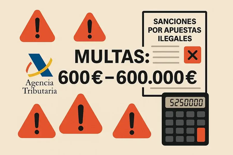 Multas y sanciones por apostar en casas ilegales - De 600€ a 600.000€ según DGOJ
