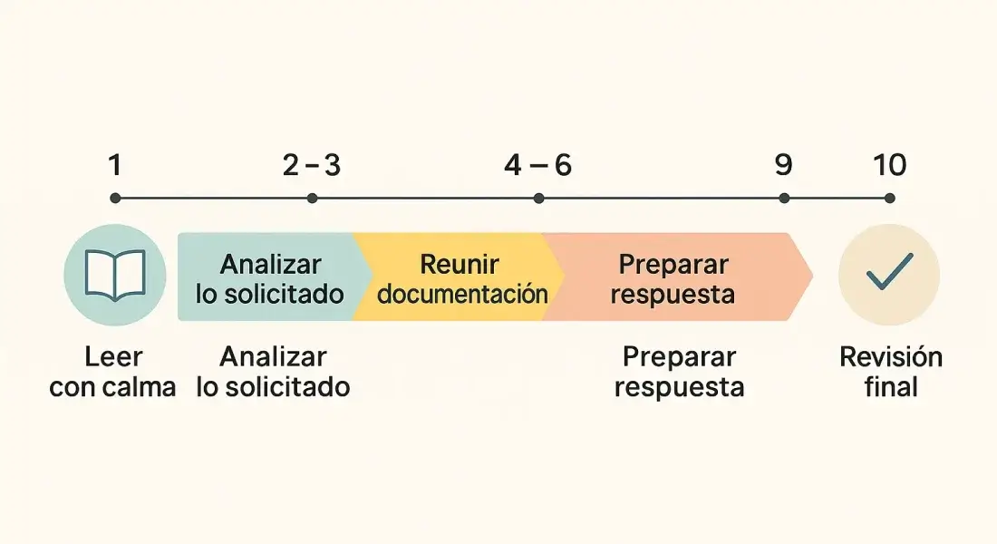 Timeline de 10 días hábiles para responder a requerimiento de Hacienda paso a paso